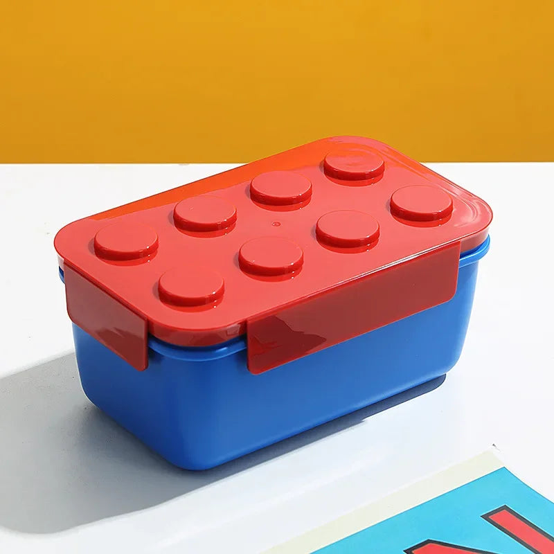 Kids Building Block Bento Lunch Box – Leakproof Microwave Safe Kids Bento Lunch Box Zpaxo 1300ml Red