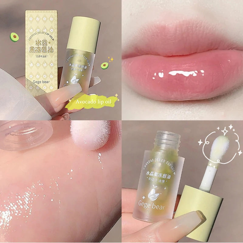 Crystal Jelly Fruit Lip Oil Hydrating Plumping Peach Grape Clear
