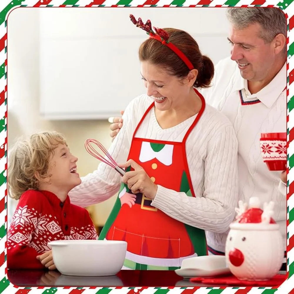 Christmas Elf Aprons Adjustable Neck Strap Waist Tie Green Legs Party Zpaxo