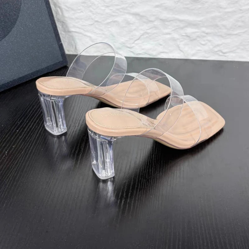 Women's Summer Square Open Toe Comfortable Breathable Hollow Out Zpaxo