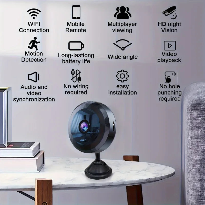 1080P HD Mini Wireless Wifi Camera Babymonitor Home Security Night