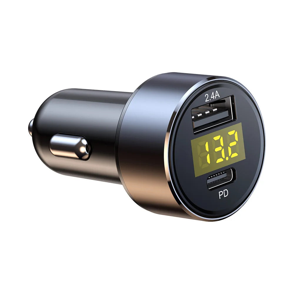 Car Charger 2 4A USB Type-c Port Adapter Cigarette Lighter LED Zpaxo United States