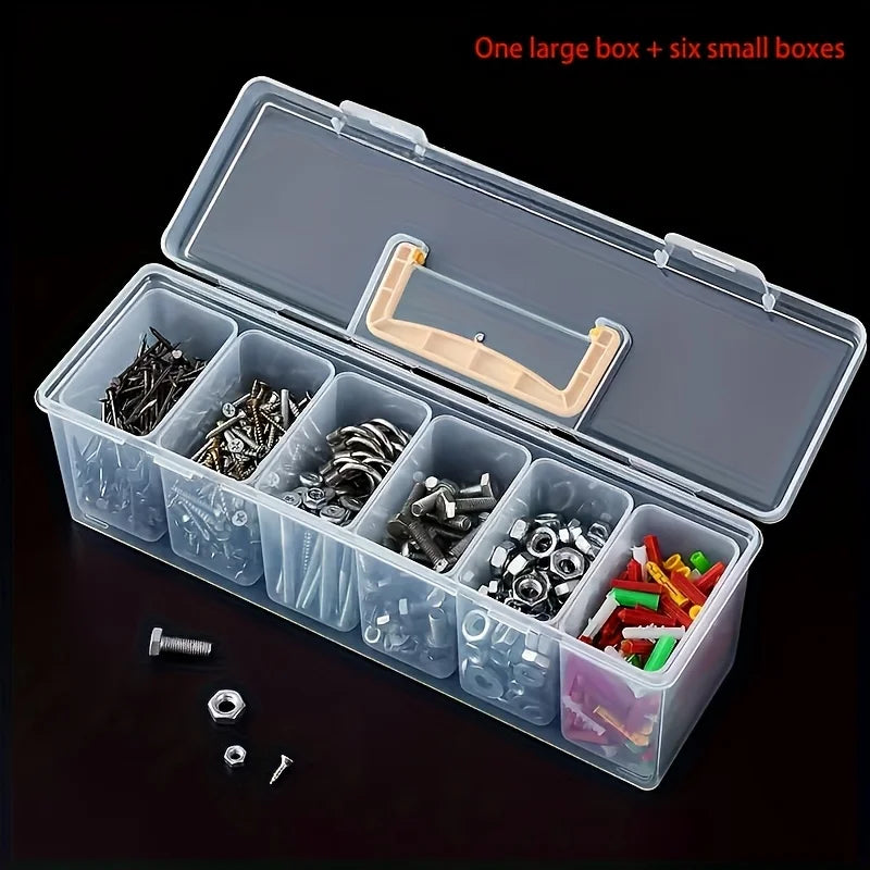 Professional 7-Piece Tool Organizer Transparent Parts Storage
