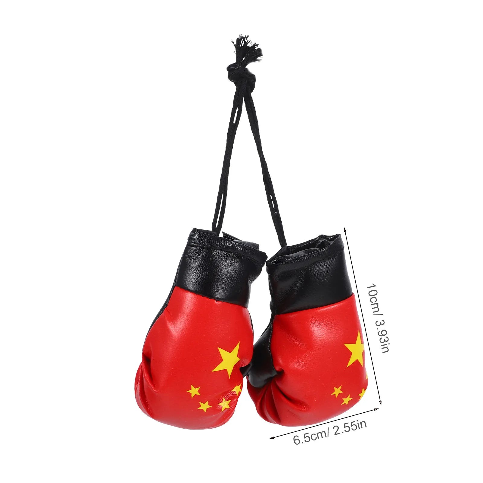 1Pair Mini Boxing Gloves Keychain Chinese National Flag Pattern