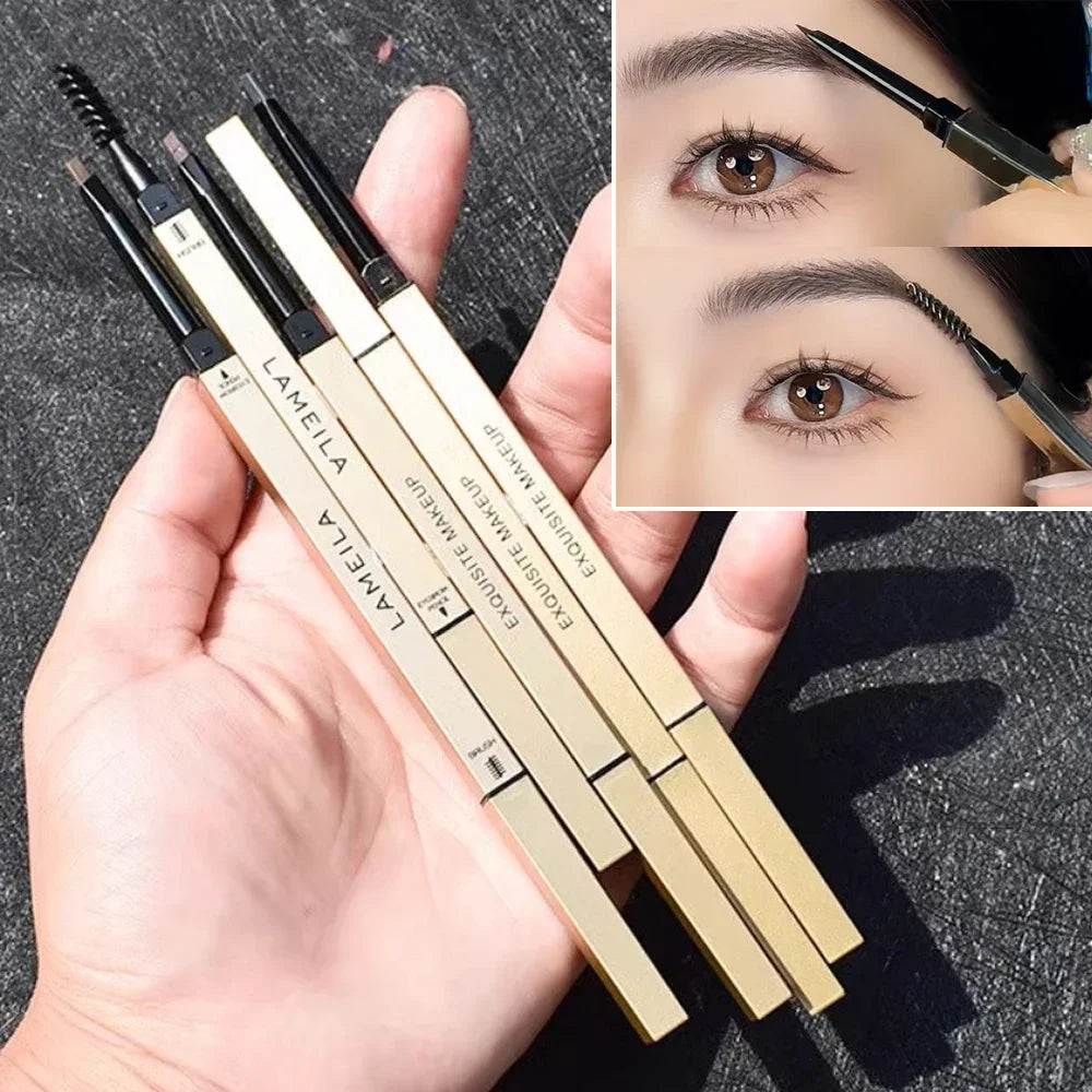 5 Colors Brush Double Head Eyebrow Pencil Waterproof Smooth Stick Zpaxo