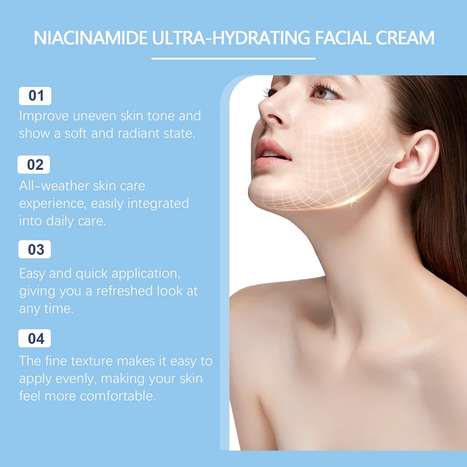 Nicotinamide Face Cream – Anti-Wrinkle Hydrating Skin Brightener Nicotinamide Face Cream Zpaxo