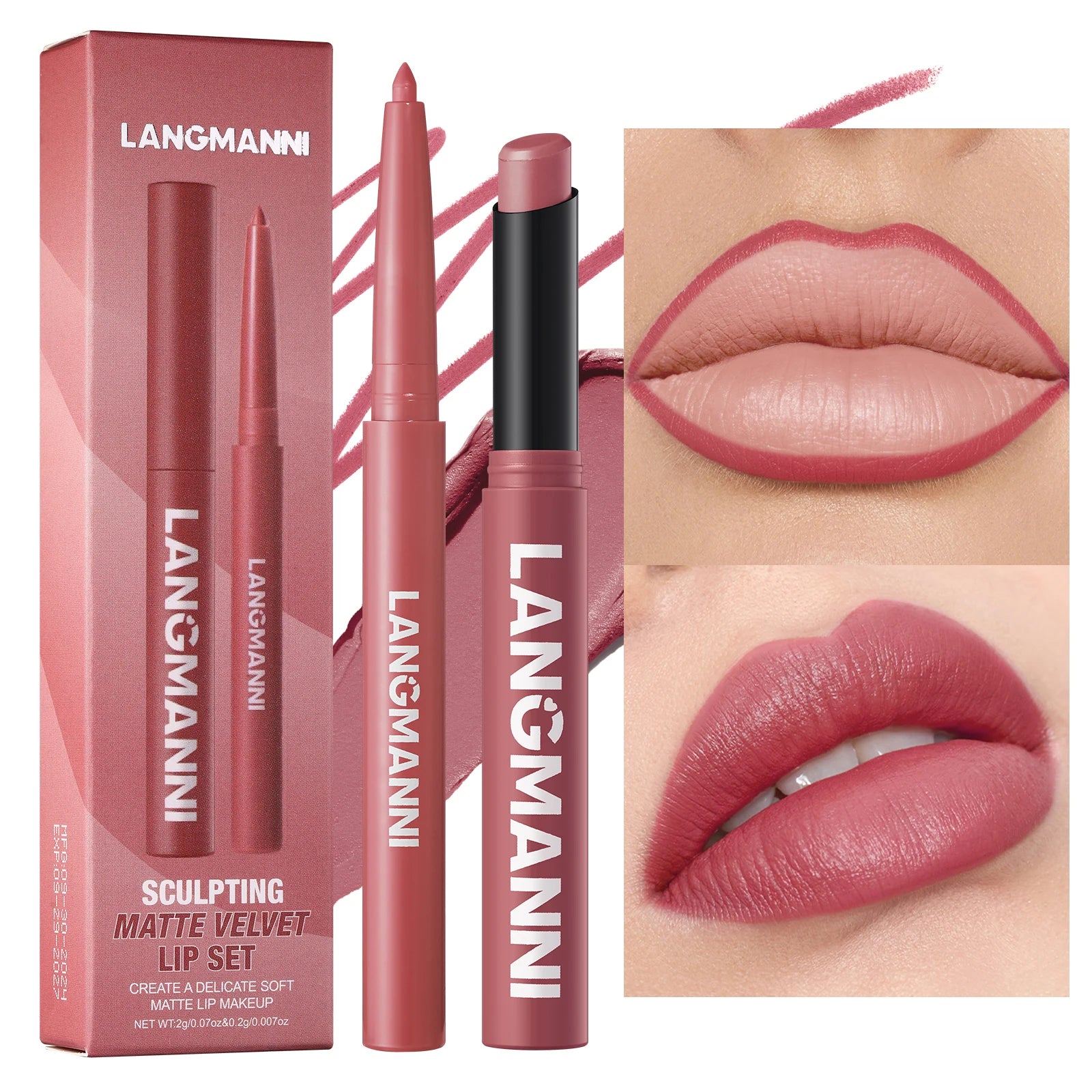 Integrated Waterproof Lipliner+lipstick Lipstick No Smudge Fade Cup