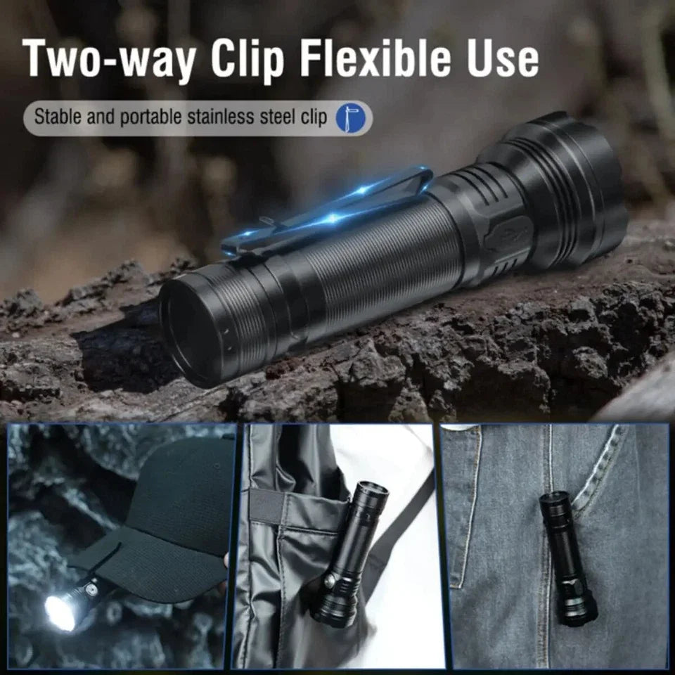 5-Color Tactical Flashlight – UV, 3800LM, USB Rechargeable