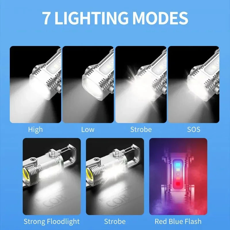 ESMARTER Mini Keychain Flashlight – Rechargeable LED Torch