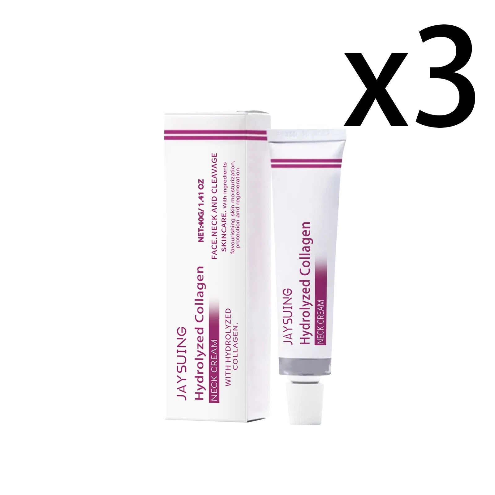 Hydrolyzed Collagen Neck Cream – Firm, Lift & Reduce Wrinkles Neck Firming Cream Zpaxo 3x40g 1 40g