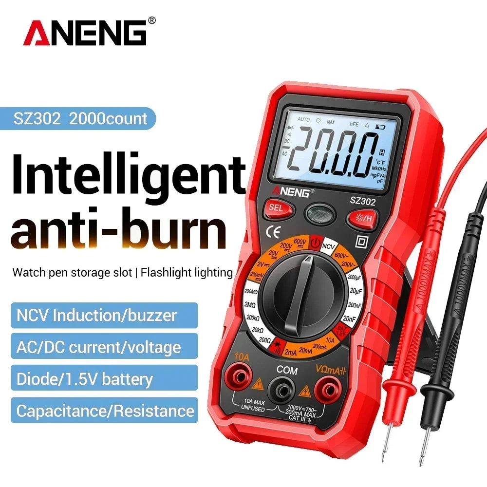Resistance Ohm Ammeter Tester Tools Multimeter Digital AC DC Votage