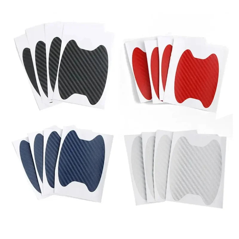 4-Pack Carbon Fiber Car Door Handle Protection Film Set