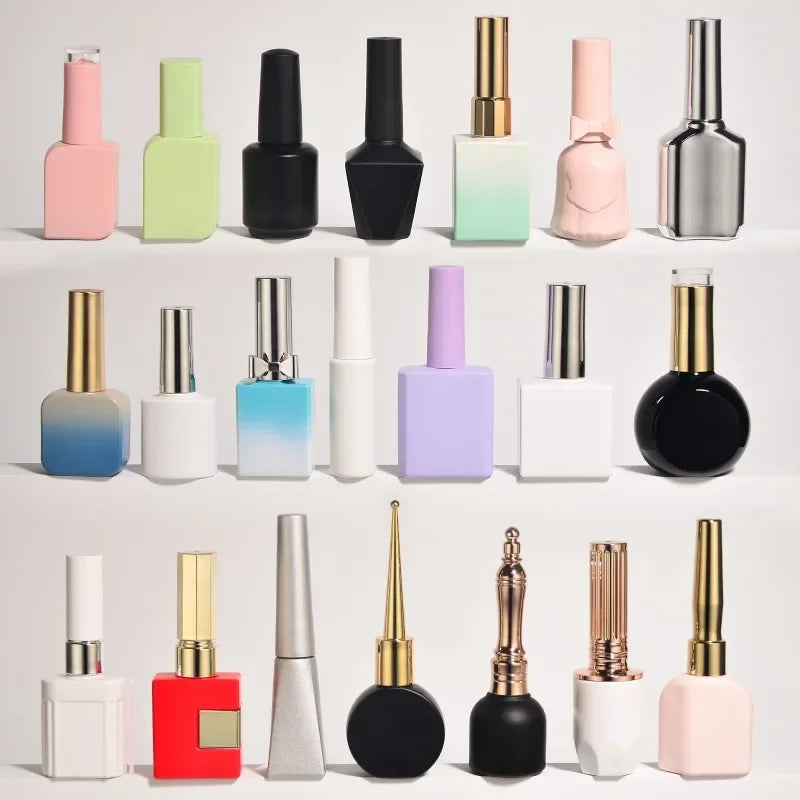10pcs Black and White Nail Polish Bottle Empty Bottle New Minimalist Style 10ML 5ML15ML Nail Polish Adhesive Empty Bottle New Zpaxo