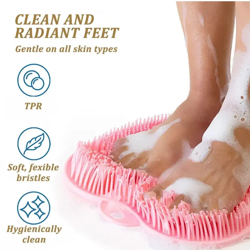 Non-Slip Shower Foot Washing Mat - Clean Bath Exfoliating Mat for Home Spa and Bathroom Plaid Zpaxo