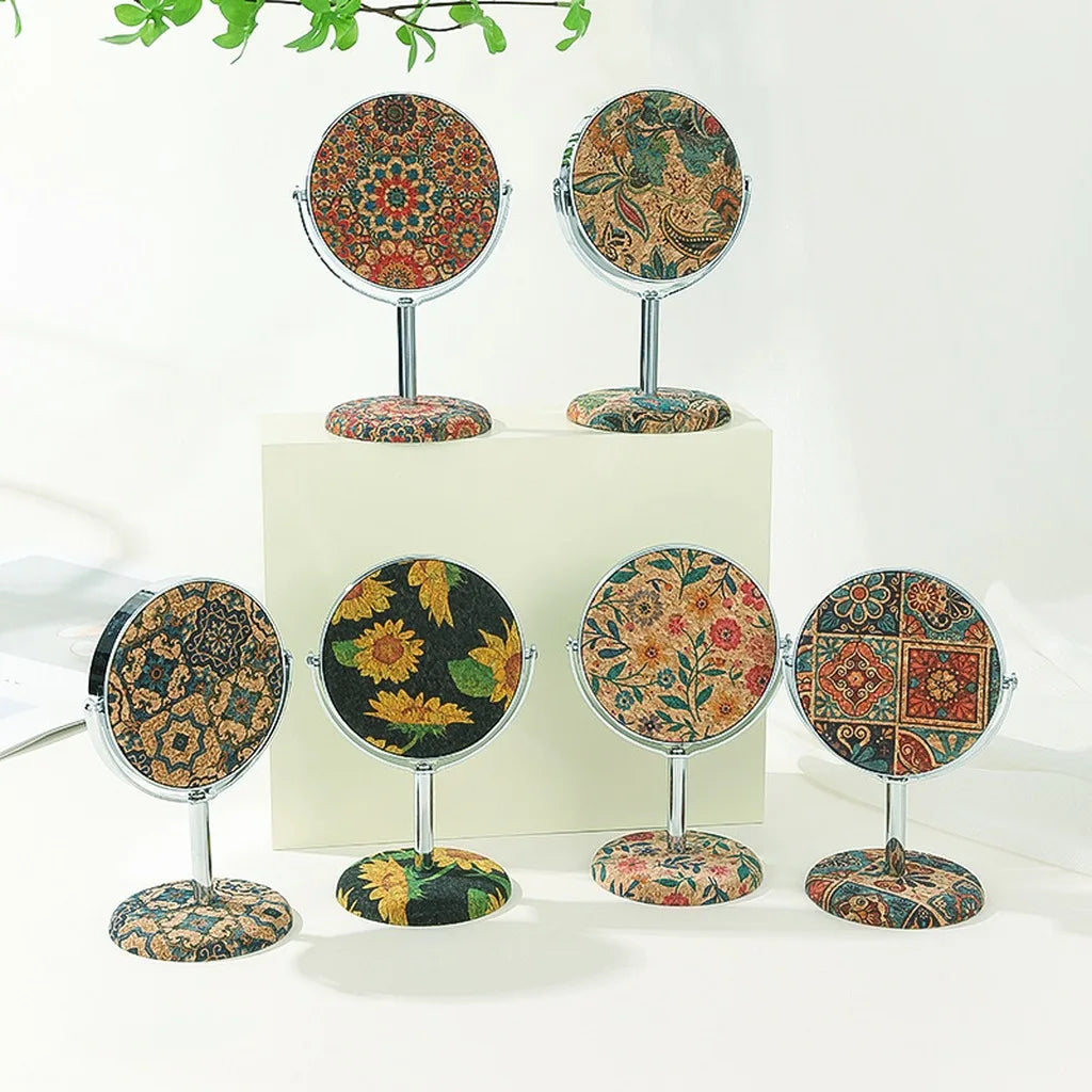 Retro Round Metal Frame Foldable Desktop Makeup Mirror – 9cm