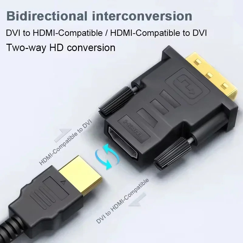 DVI to HDMI Adapter DVI 24+1 to HDMI-Compatible Plated Plug DVI Male to HDMI-compatible Video Converter for PC HDTV Projector Zpaxo
