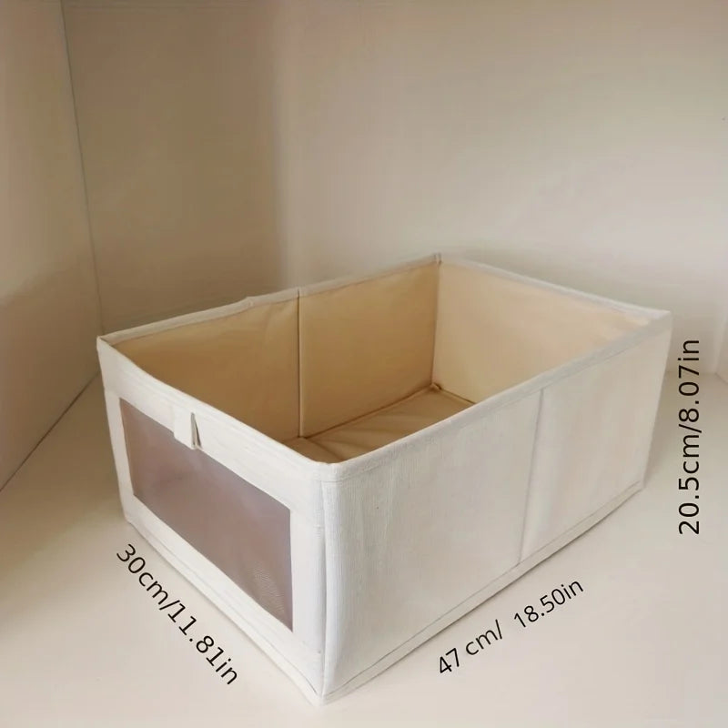 Foldable Fabric Clothes Storage Box – Wardrobe & Drawer Organizer Fabric Storage Box Zpaxo Beige
