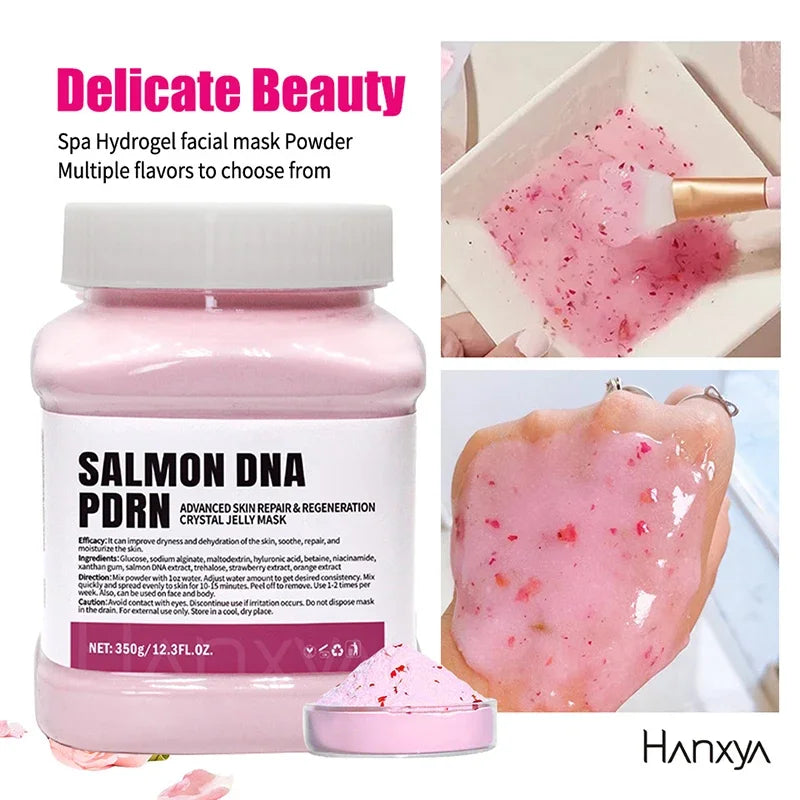 Salmon DNA PDRN Vitamin C Collagen Crystal Soft Mask Powder Rose Petal Hyaluronic Acid Face Mask DIY Plant Deep Hydrating Mask Zpaxo
