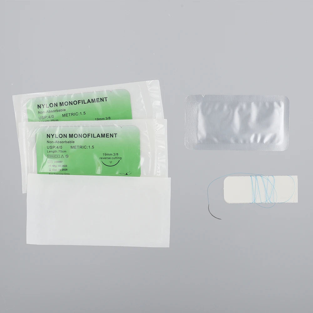 50- 4 0 Medical Thread Suture Nylon Silk Veterinary Practice Zpaxo