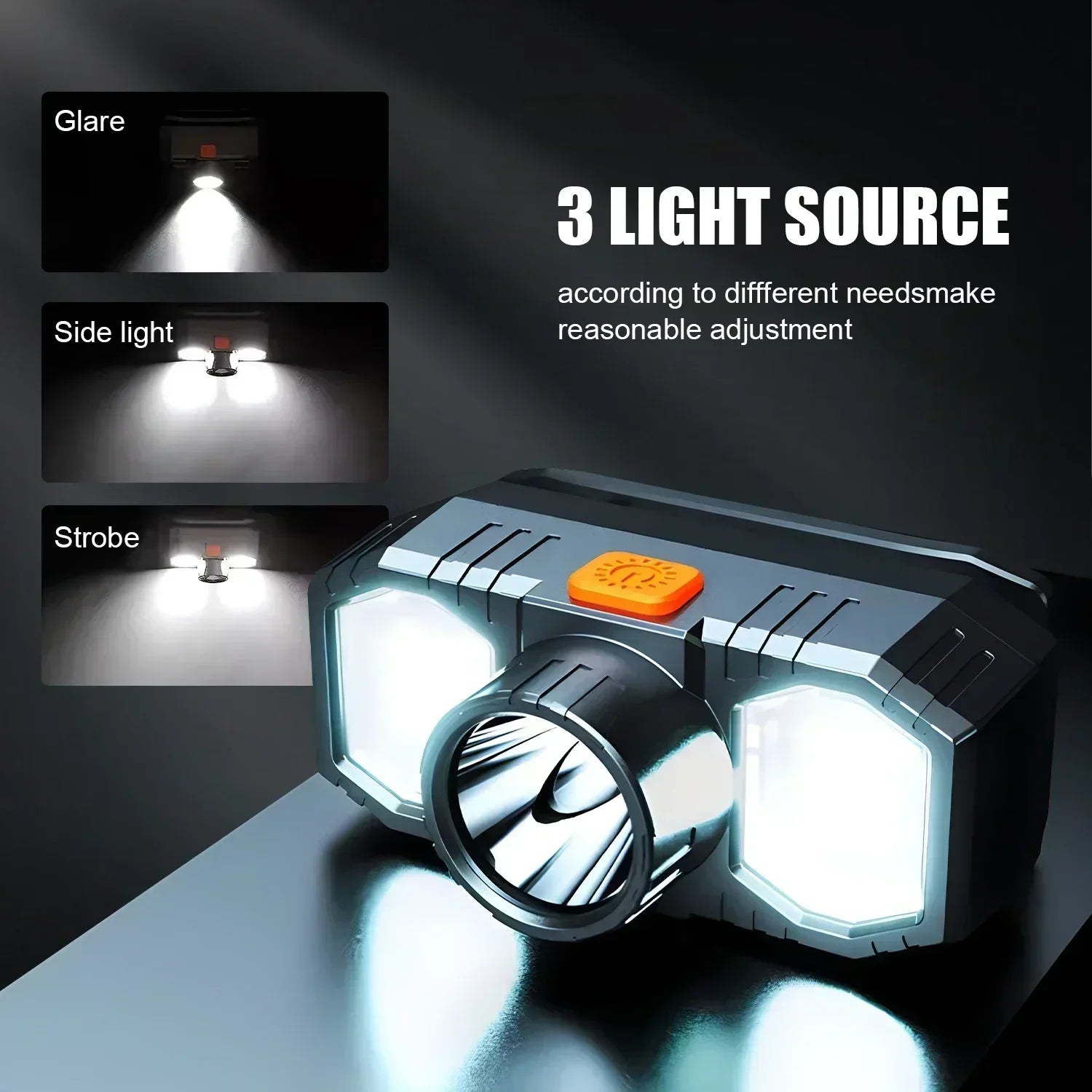 KDULIT COB+XPE LED Headlamp – USB Rechargeable, Waterproof