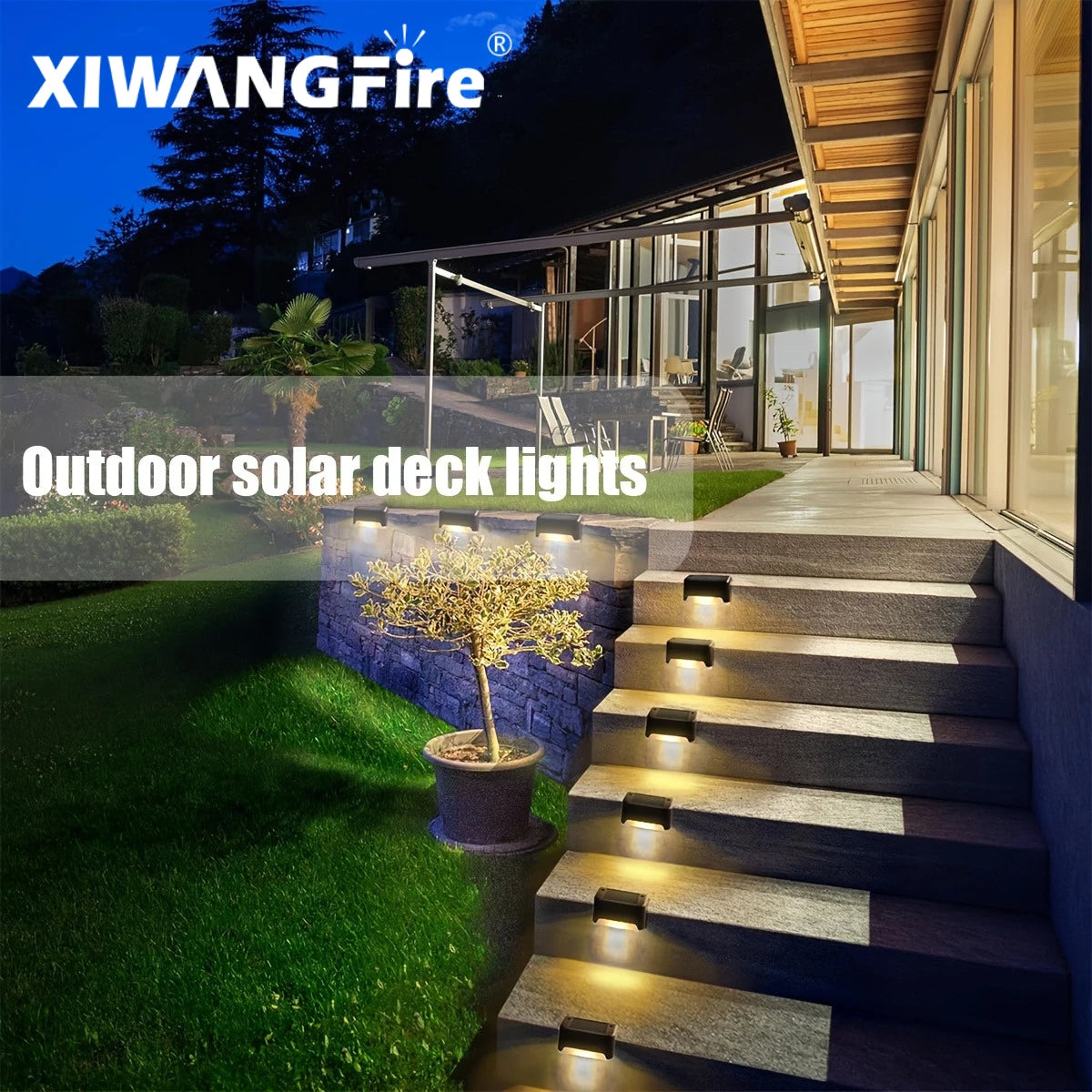 4 Solar LED Lights Outdoor Garden Light Deck Lamp Stairs Waterproof Zpaxo