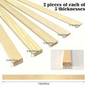 10Pcs Wooden Rolling Mud Teaching Roller Stick Guide Rolling Pin Guides Set Polymer Clay Pottery Tools for Polymer Thickness Zpaxo 10Pcs Set