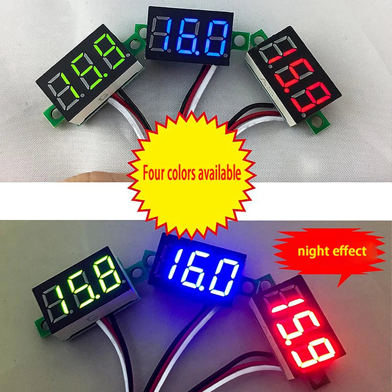 DC4 5V-30V Waterproof Digital Voltmeter Car Boat Motorcycle LED