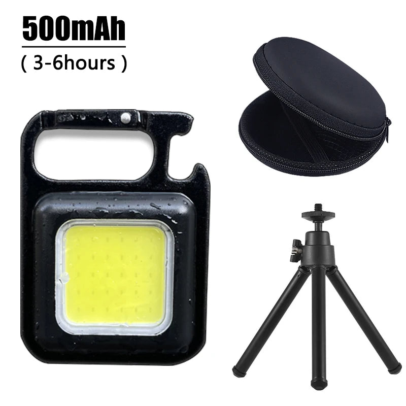 Multi-function LED Portable COB Bright Self Defense Keychain Work