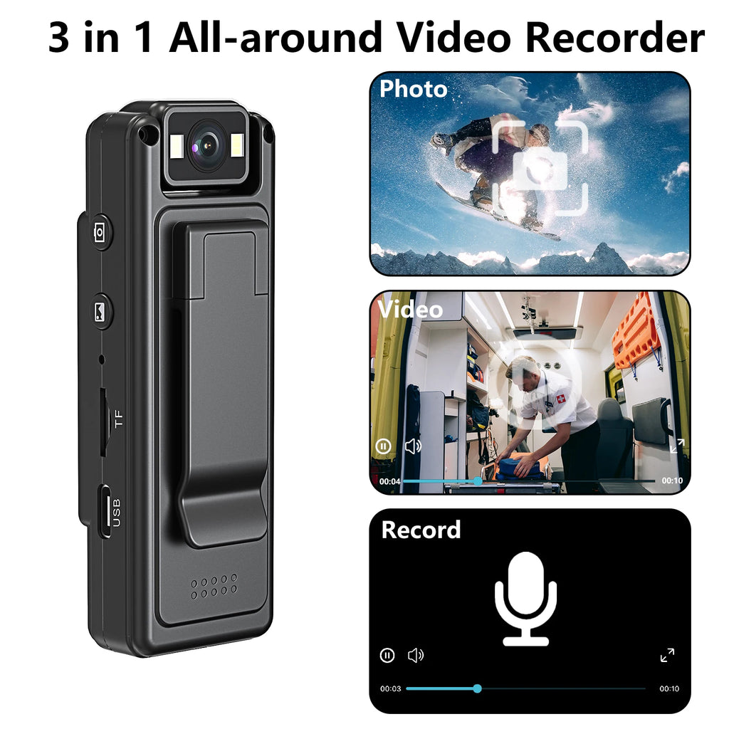 HD Wifi Mini Camera 1080P Portable Digital Video Recorder Body Camera Infrared Night Vision Police Camera with Screen Display Zpaxo