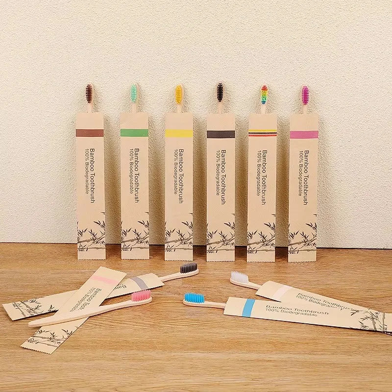 Bamboo Toothbrush Set – Soft Eco-Friendly Kids & Adult Brushes
