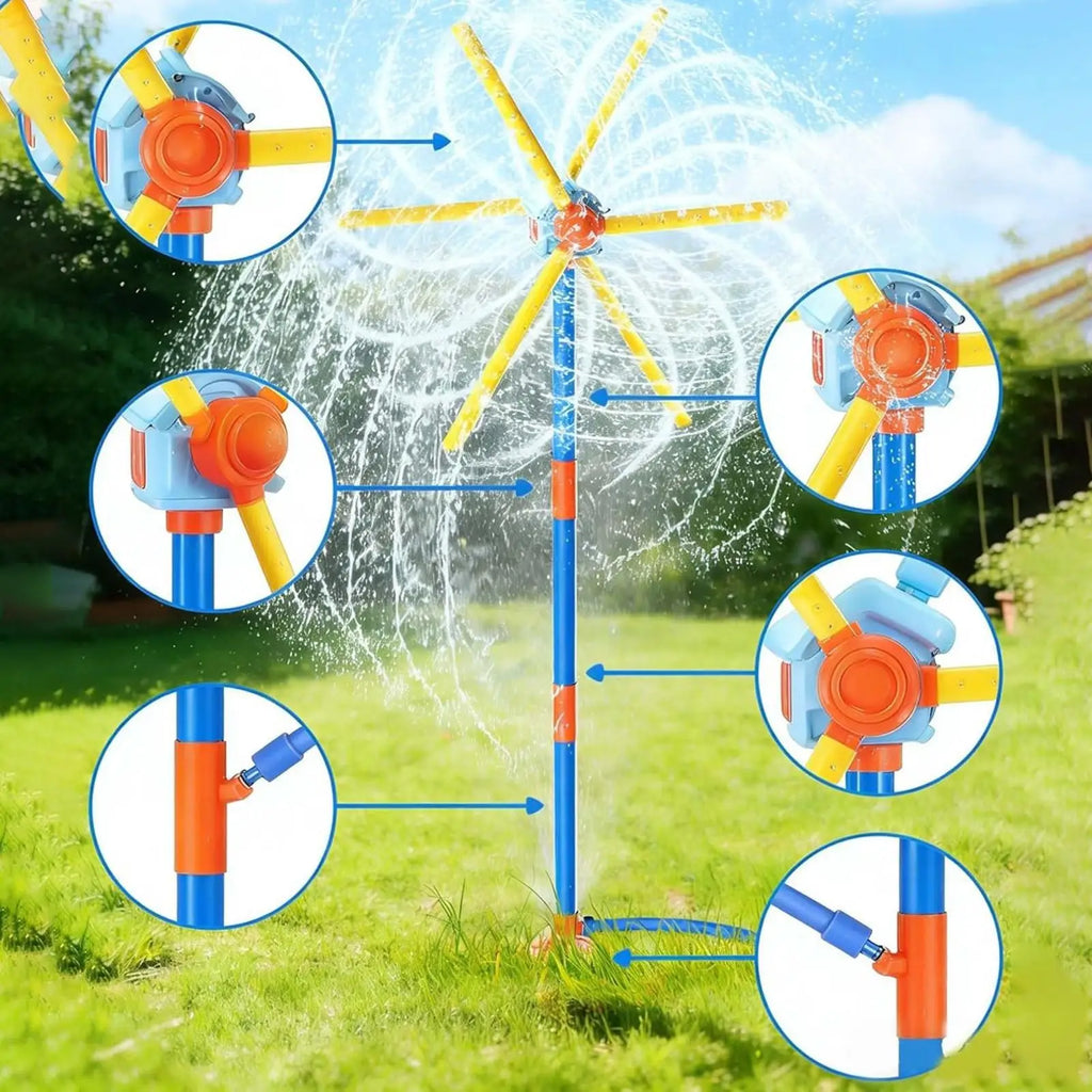 Kids Sprinkler Windmill Fun Sprinkler With 54-nozzle Spring Outdoor Toys For Summer Backyard Yard Garden Park Activities Zpaxo China Mainland