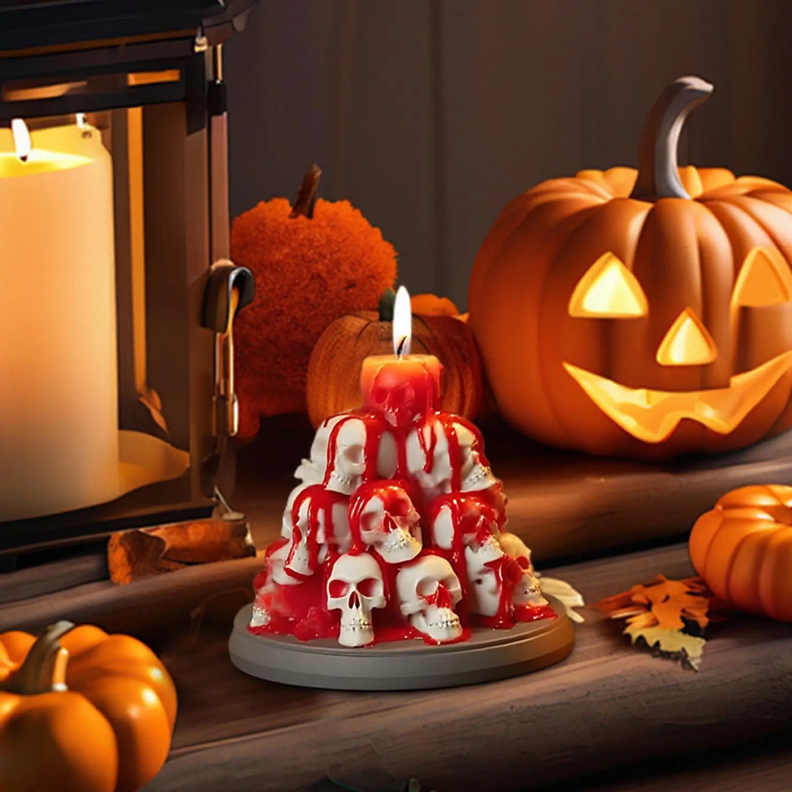 Halloween Skull Candle Mold Mountain Wax Making Moulds Party Casting