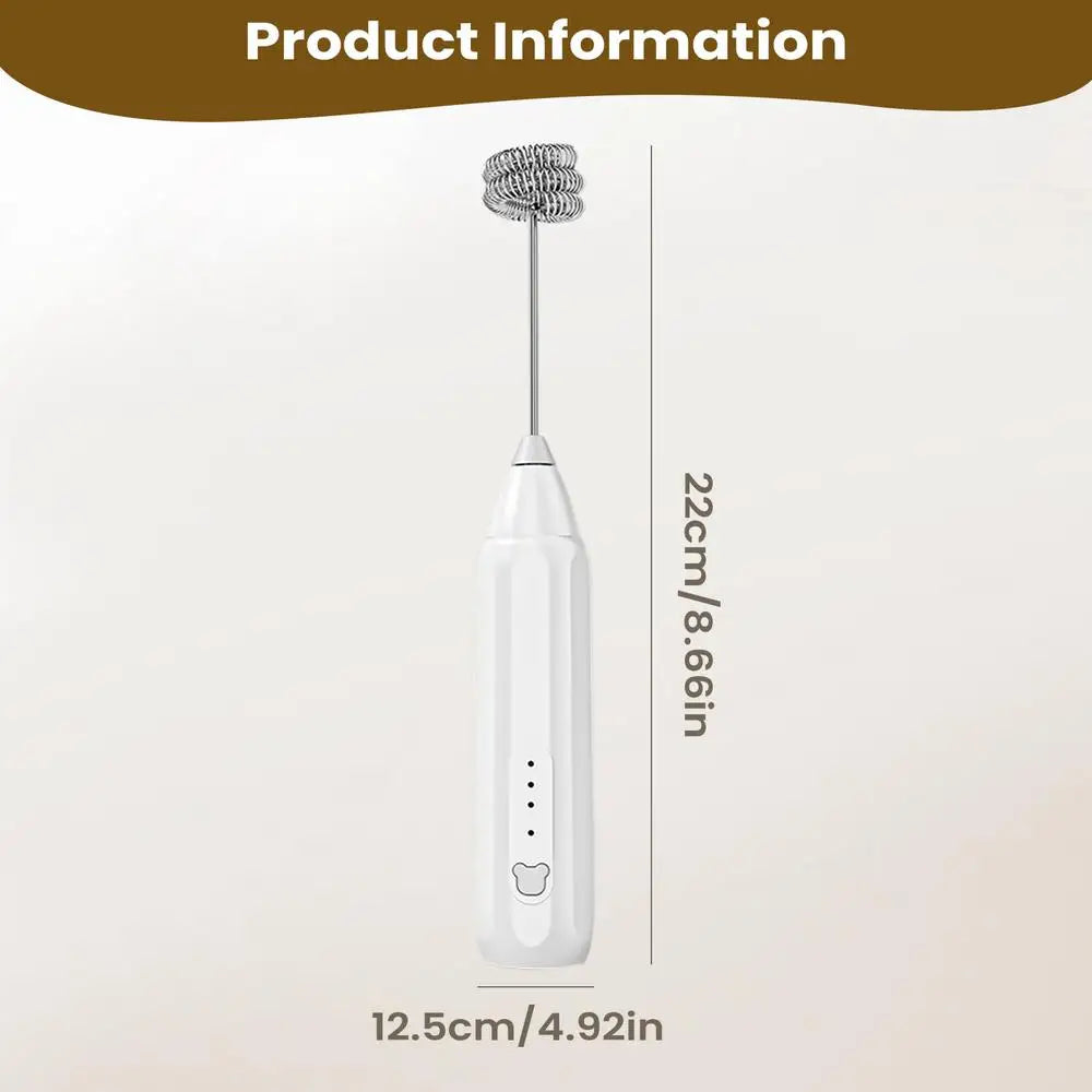 Rechargeable Handheld Milk Frother 3-Speed Electric Whisk Coffee Zpaxo B