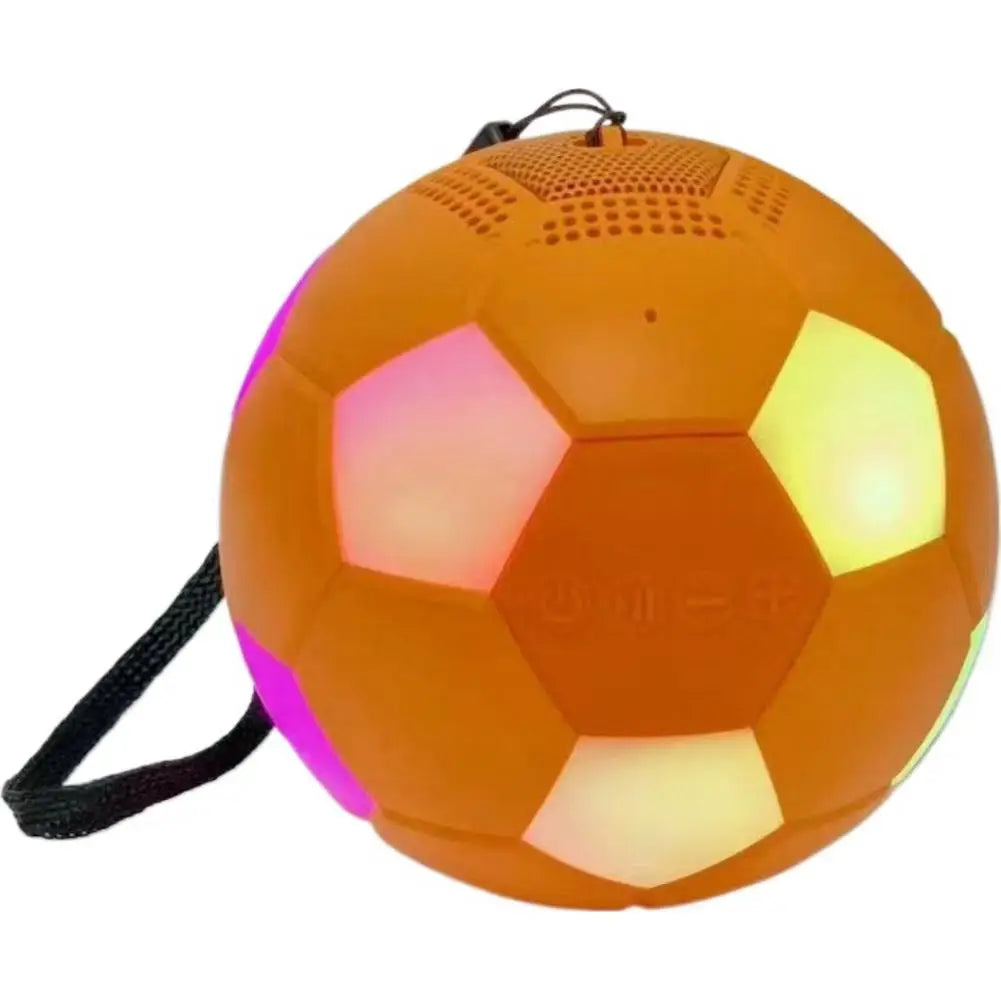 Football-Shaped RGB Bluetooth Speaker – 360° Surround Sound Portable Bluetooth Speaker Zpaxo Orange