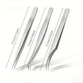 Precision Pointed Stainless Steel Tweezers – Brow & Blackhead Precision Tweezers Zpaxo 3pcs