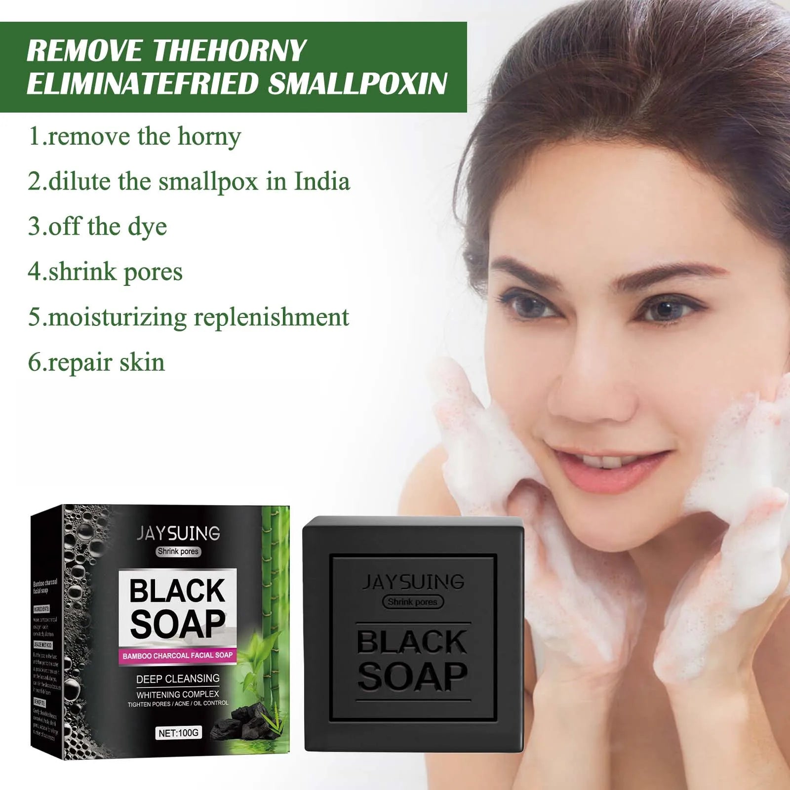 Bamboo Charcoal Face Soap – Deep Cleansing & Blackhead Remover Facial Cleansing Soap Zpaxo