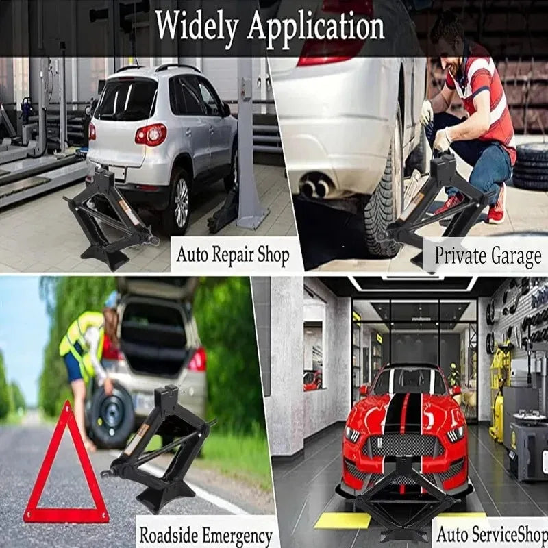 Portable Hand Crank Scissor Jack 0.8T–2T | Car SUV Tire Change