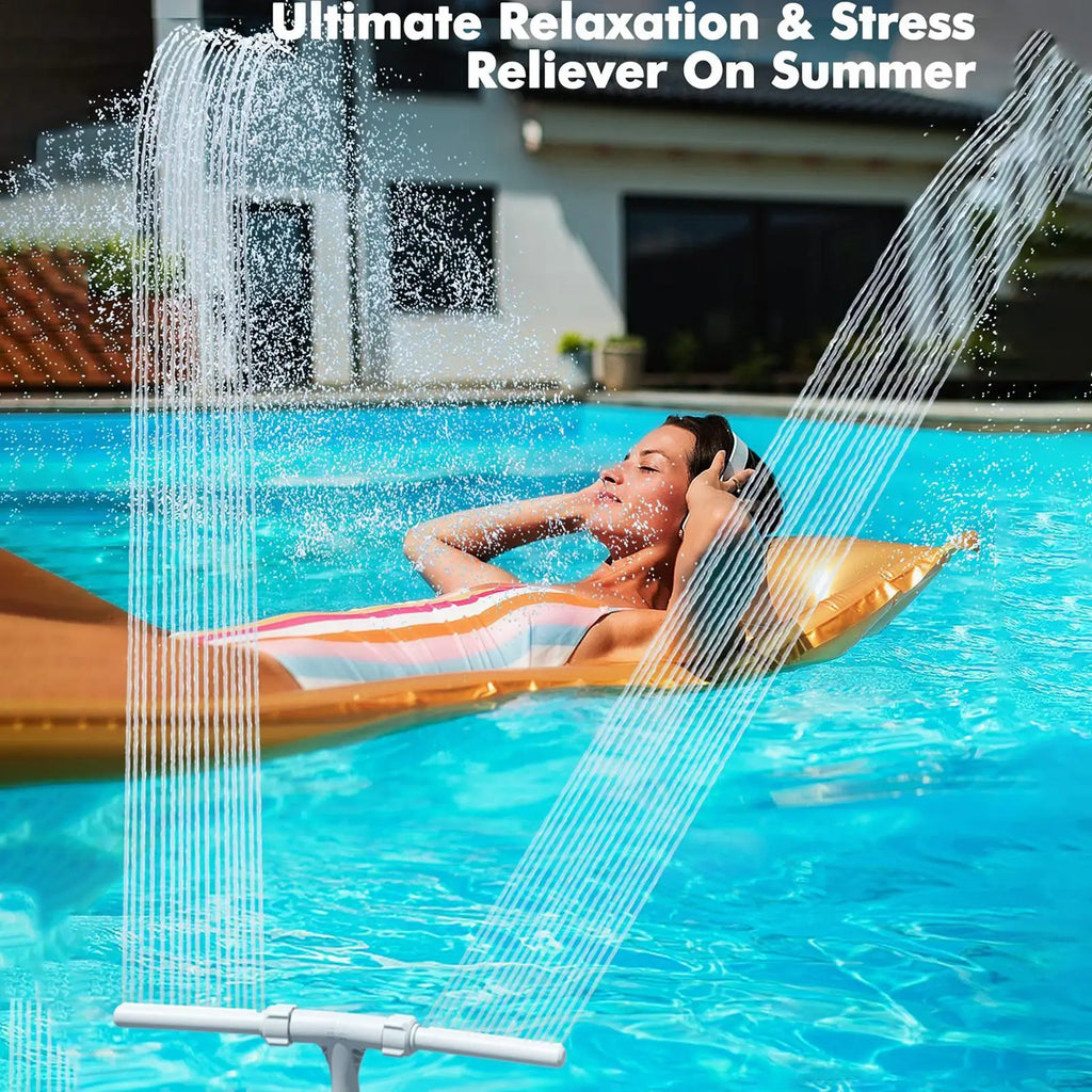 Waterfall Swimming Pool Fountain Double Spray Adjustable Cooling
