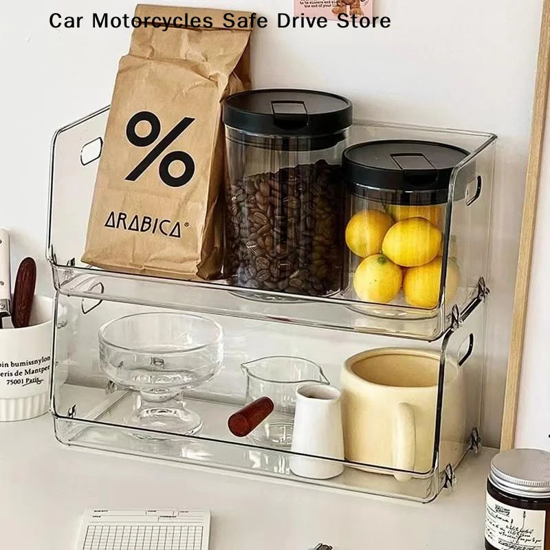 CMClear Plastic Storage Box Stackable Open Front Perfect Kitchen