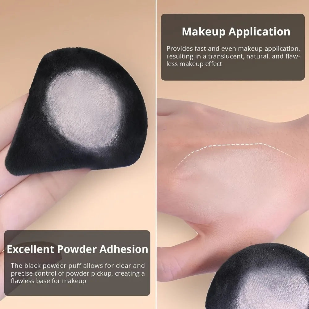 2/5/10Pc Black Triangle Powder Puff Facial Makeup Sponge Soft Velvet Cosmetics Puff Mixer Beauty Foundation Soft Skin-Friendly Zpaxo