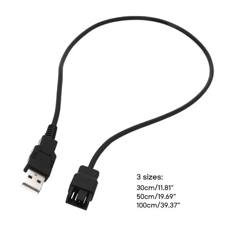 652F USB 4PIN Fan Power Supply Cable 3Pin Laptop Cord 5V 30 50 Zpaxo