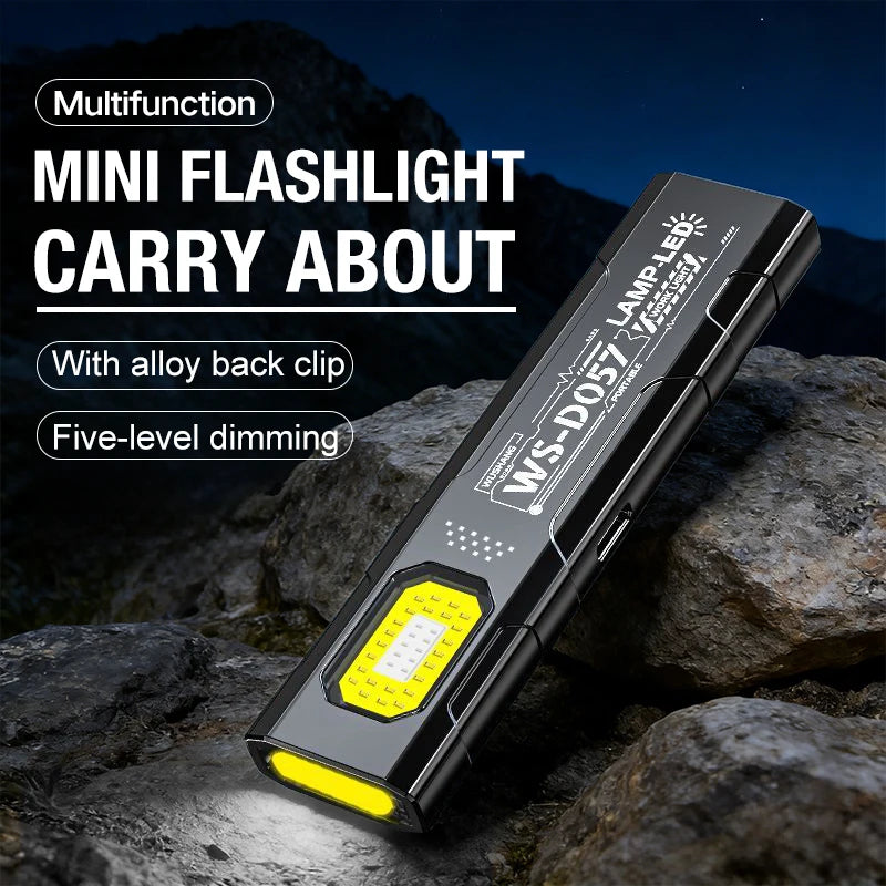 Multi Functional Work Light LED Magnetic Red Blue Flashing Mini