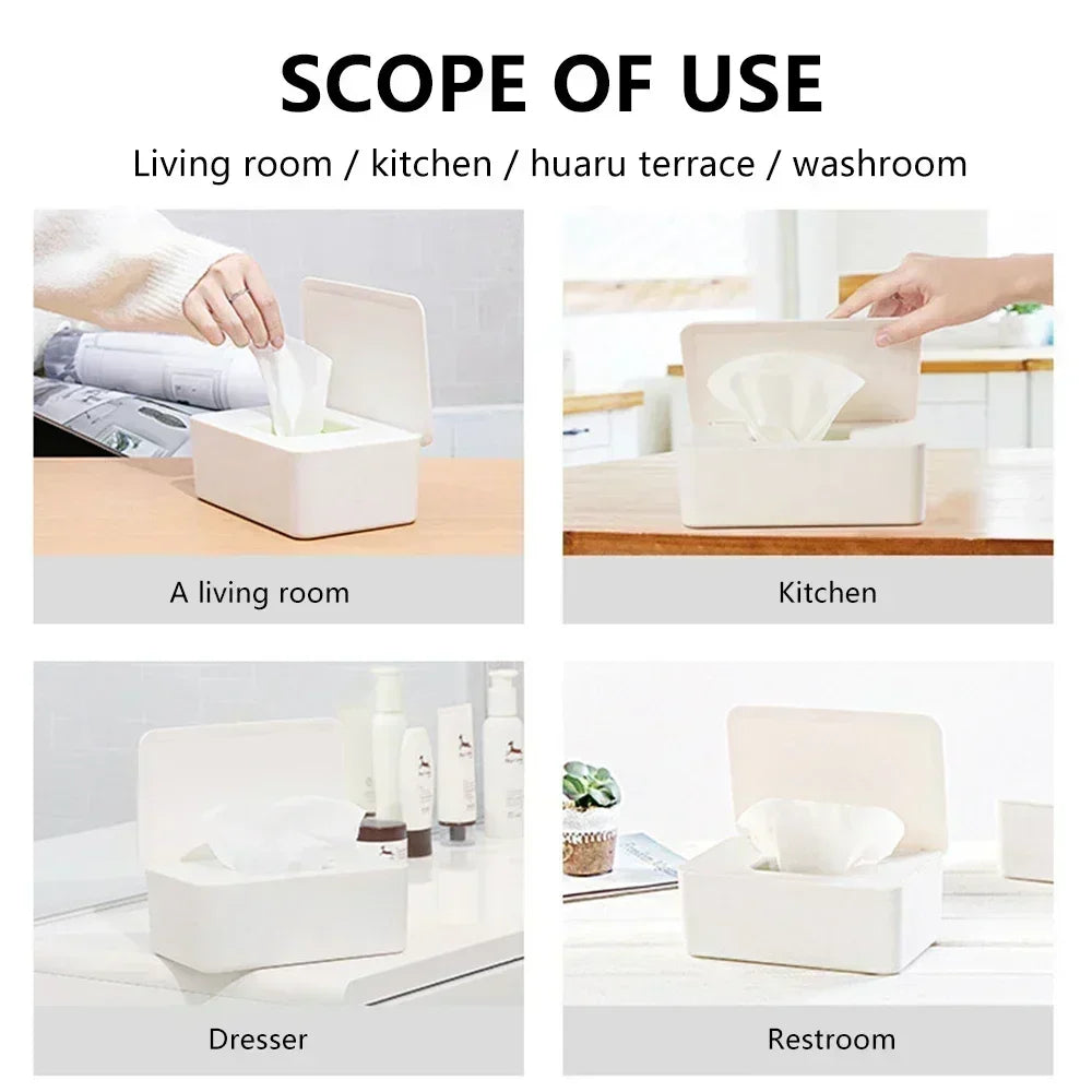 Hot Dustproof Wet Tissue Box with Lid Baby Nappy Wet Tissue Storage Holder Dispenser for Home Car Office Paper Tissue Organizer Zpaxo