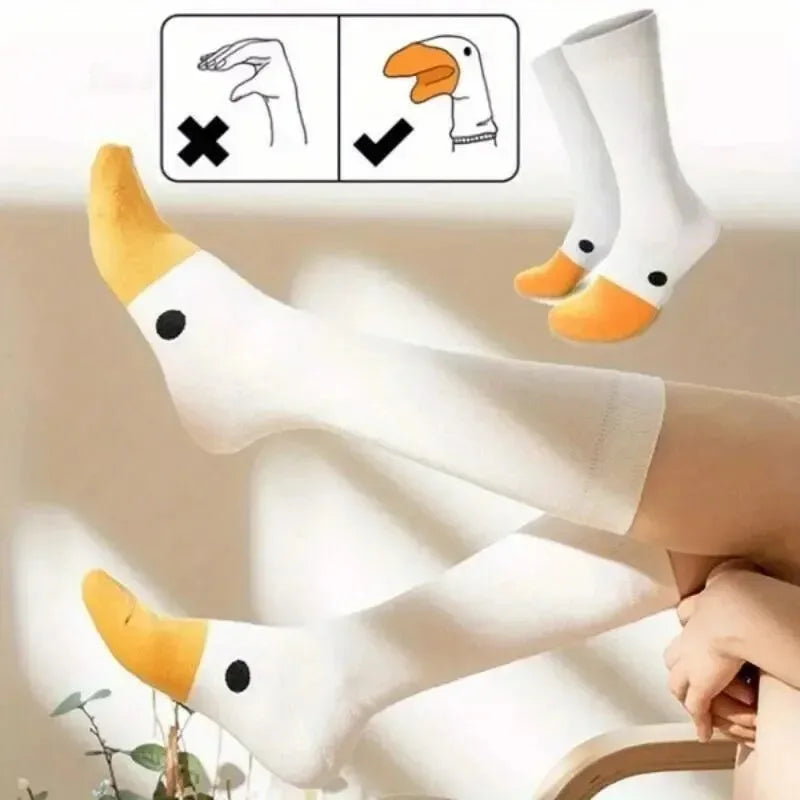 Funny Crazy Goose Head Sport Cotton Sock Creative Happy Animal Casual Socks Women Men Universal Zpaxo