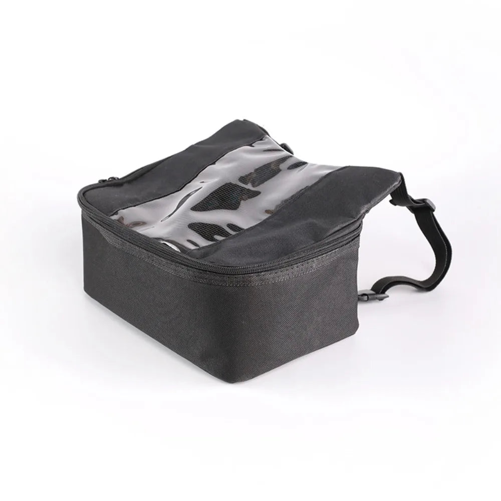 Viewing Window Mountain Bike Bag Waterproof Large Capacity Motorcycle Electric Scooter Bag Storage Bag Durable Bicycle Front Bag Zpaxo Black-S