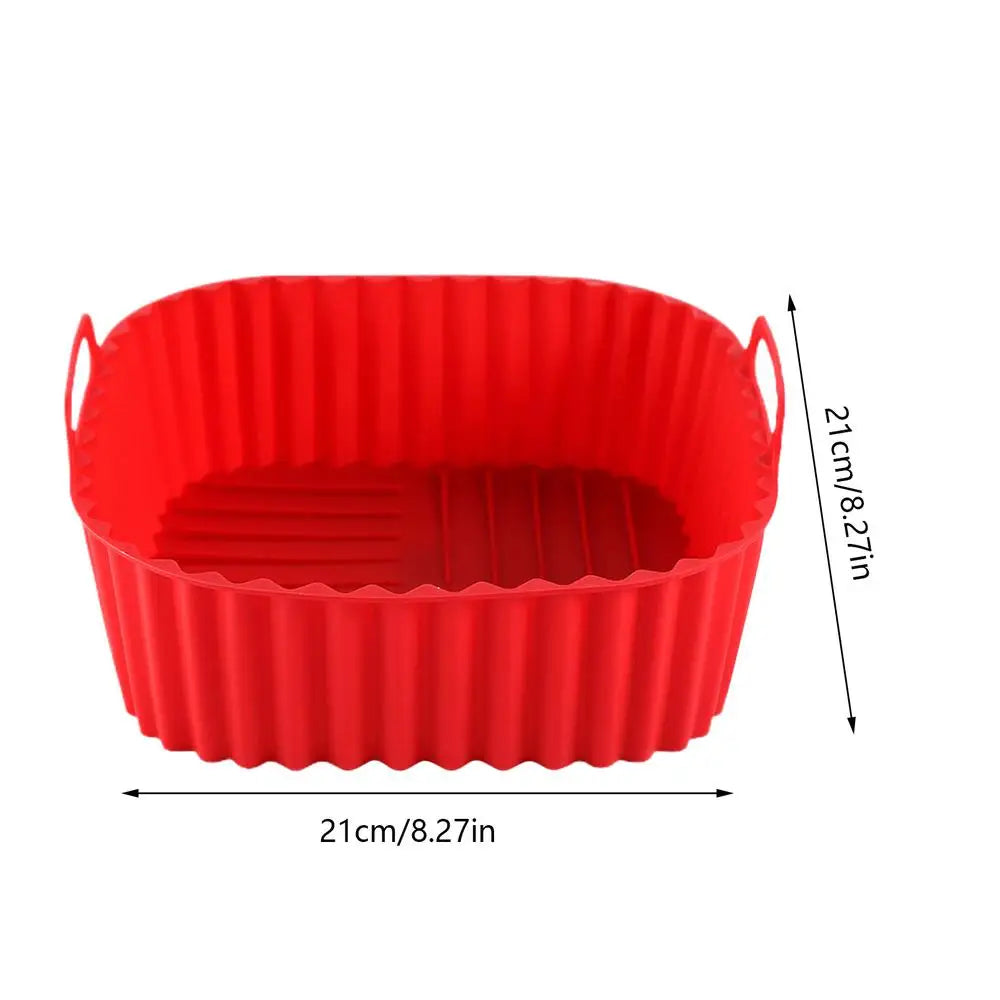 Silicone Air Fryer Liners Square Non Stick Reusable Basket Pizza