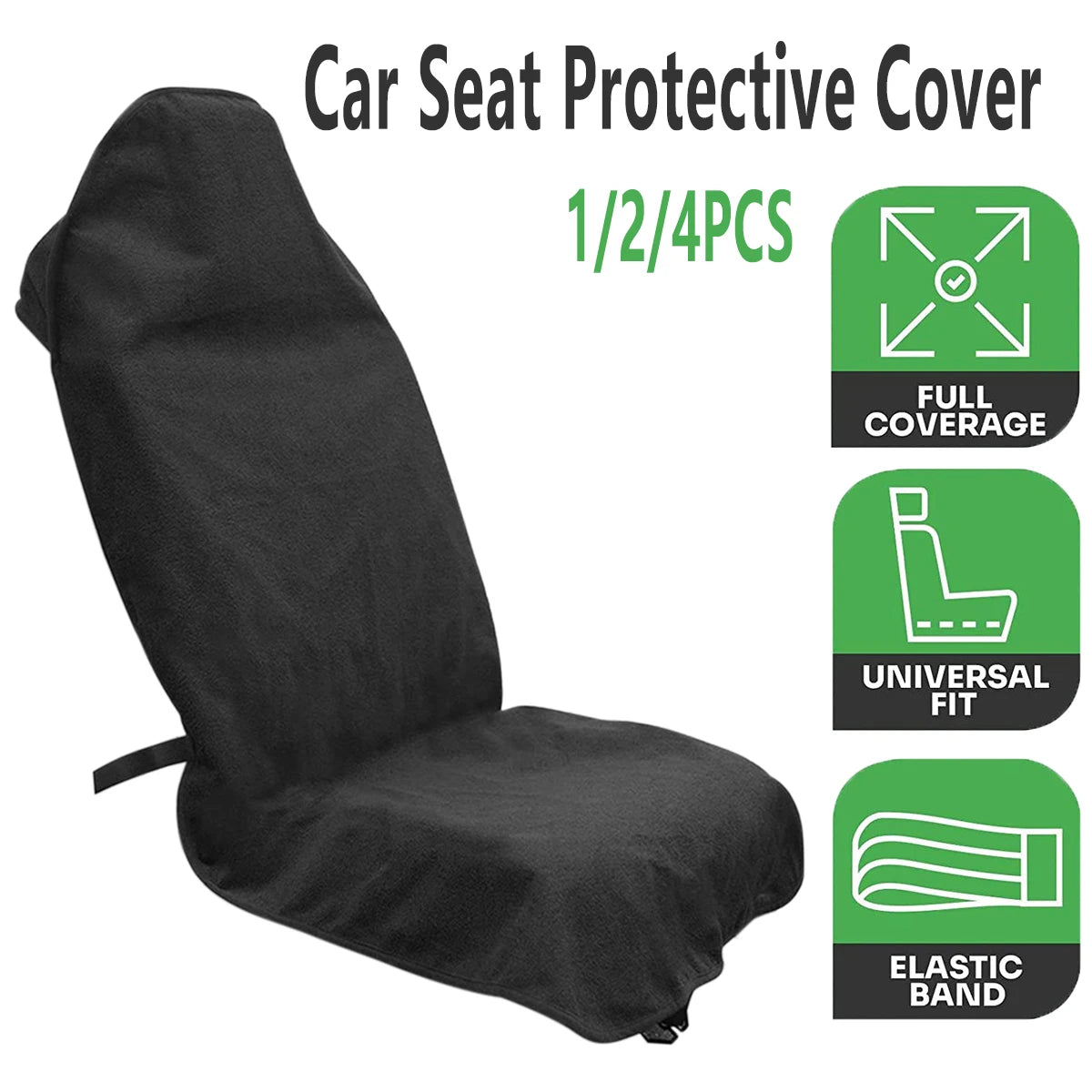 2/4PCS Car Seat Protective Cover Antifouling Car Seat Towel Protector with Adjustable Elastic Strap Non-slip Breathable 29.5*56" Zpaxo