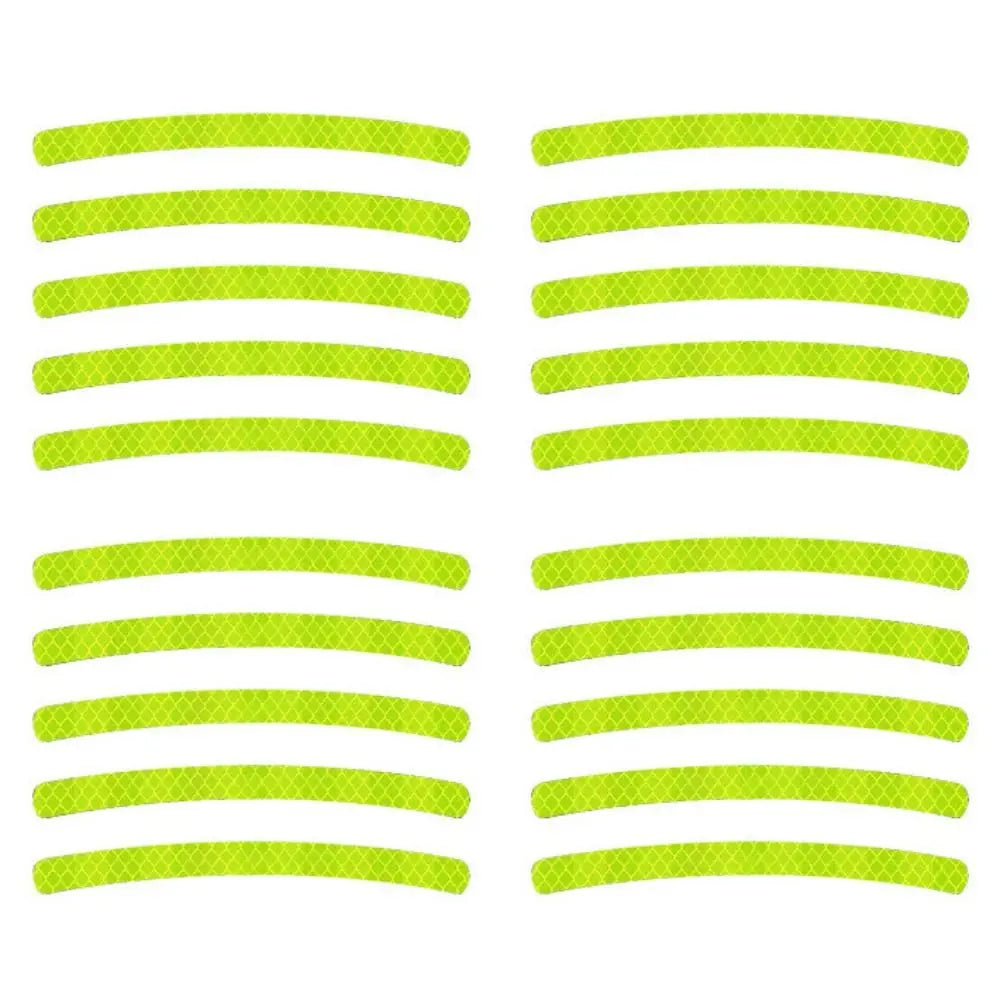 Decorative Strips Car Hub Reflective Sticker Motorcycle Wheel Sticker Safety Warning Sticker Tire Rim Reflective Stripes Zpaxo Green
