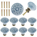 10 Pcs Drawer Pull Handles Round Cabinet Knobs Vintage Ceramic Door Knobs for Closet Cupboard Wardrobe Dresser Kitchen Furniture Zpaxo 10PCS