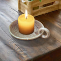 Ceramic Candle Plate Round Candlelight Stand Candle Holder Candlestick for Anniversary Living Room Fireplace Home Decoration Zpaxo Red